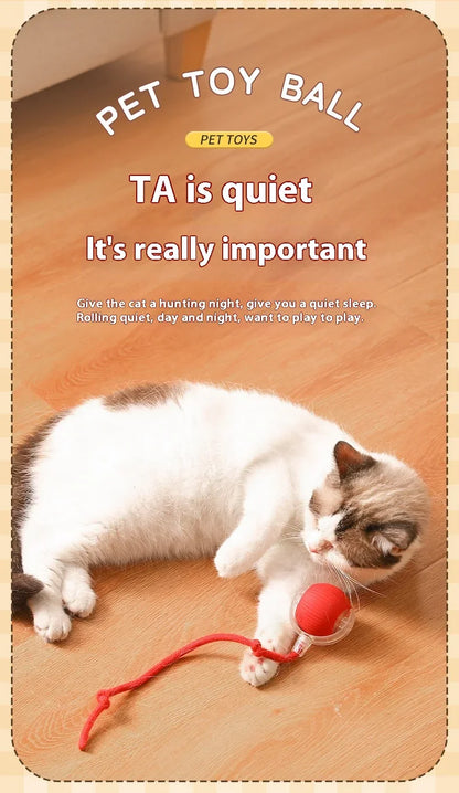 Interactive Cat Toys Ball Auto Electric Rolling Ball Toys for Cats/Kitty Pets Smart Automatic Teaser USB Rechargeable