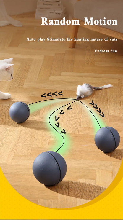 Kimpets Cat Toys Mouse Teaser Ball Fun Moving Toy For Pet Cat Dog Electric Teaser Ball Automatic Intelligent Rolling Ball