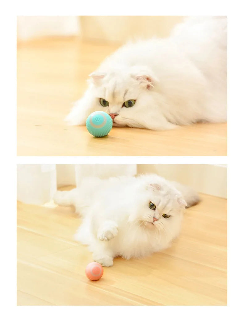 Cat Toy Indoor Automatic Rolling Magic Ball,Cat Interactive Ball Smart Cat Toys Electronic Interactive , Cat Game Accessories