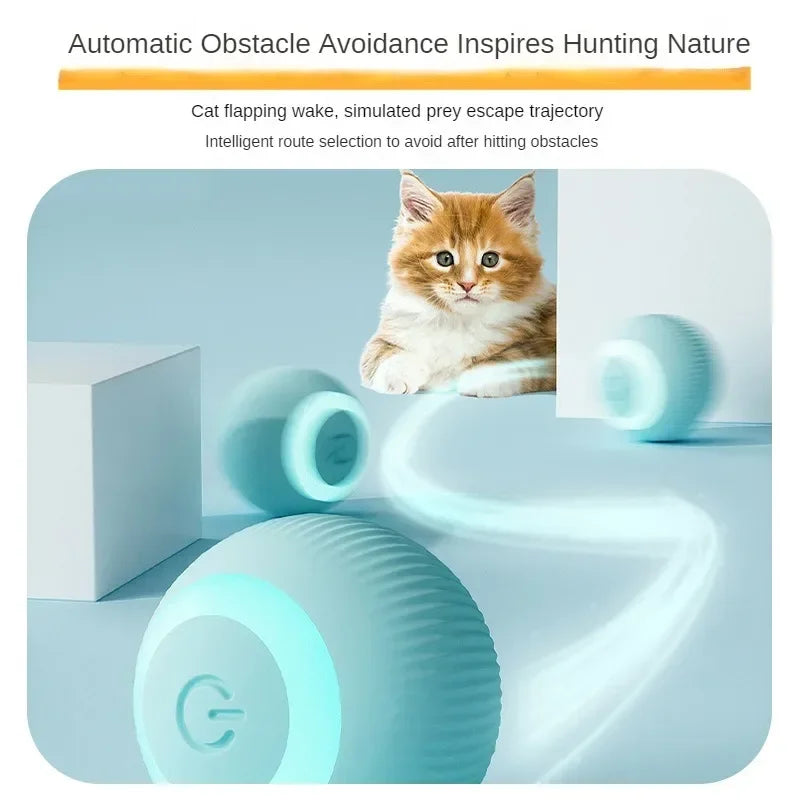 Automatic Moving Cat Toy Interactive Ball Rechargeable Rolling Electric Ball Home Pet Accessories Toys for Cats Products Garden