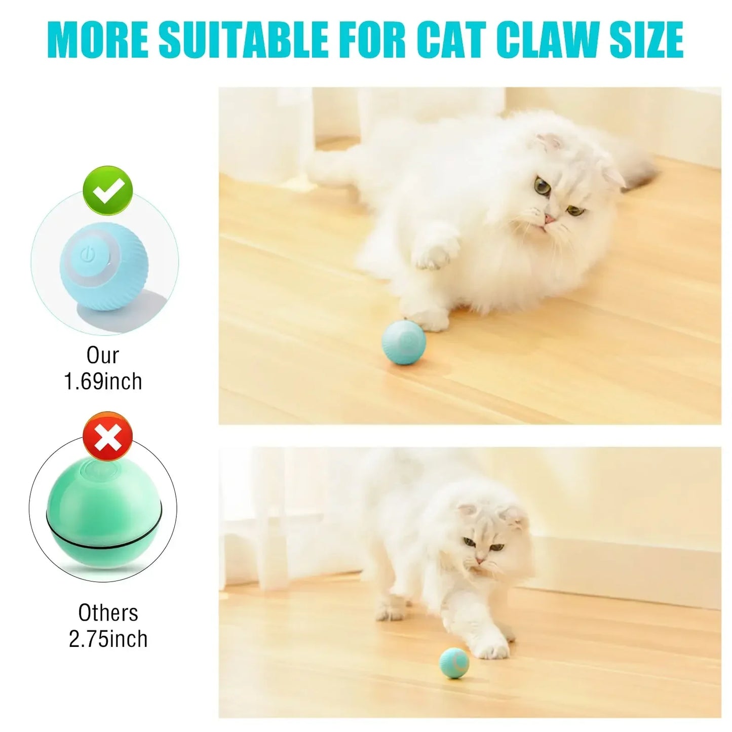 Interactive Cat Toy Ball 360° Automatic Rotating Rolling Ball Accessories for Cats Toys With USB Charging Function Pet Things