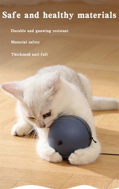 Kimpets Cat Toys Mouse Teaser Ball Fun Moving Toy For Pet Cat Dog Electric Teaser Ball Automatic Intelligent Rolling Ball